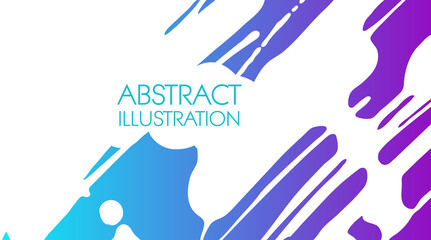 Color gradient ink brush stroke on white background. Japanese style.