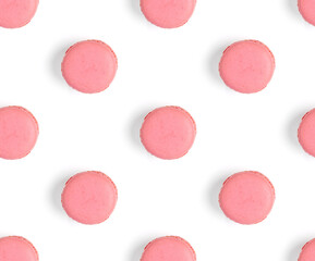 macarons seamless pattern. macarons isolated on white background.