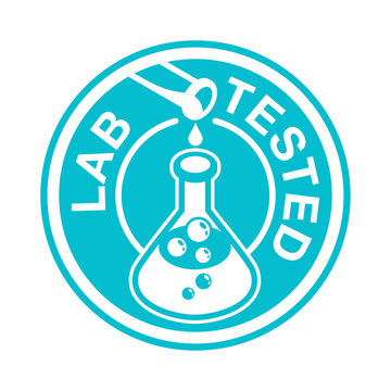 Lab Tested Icon In Flat Style 