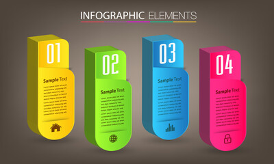 3D modern text box template, banner Infographics 