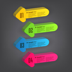 3D arrow modern text box template, banner Infographics
