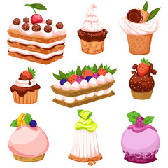 Bakery products, desserts and sweets, fruit cakes