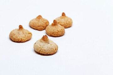 Fototapeta premium several yummy biscuits on white background