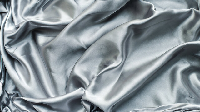 Grey Silk Or Satin Fabric Background