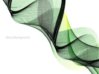 Tapeten Abstract bright green modern stylish wave background © JupiterArts