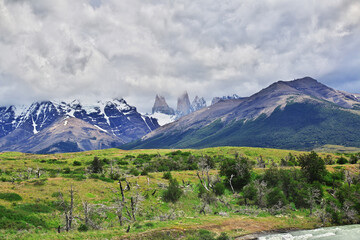 Fototapeta premium Blue towers in Torres del Paine National Park, Patagonia, Chile