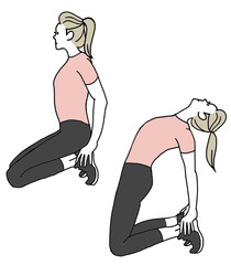 Female athlete doing stretching exercises