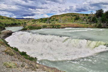 Waterfall in Torres del Paine National Park, Patagonia, Chile