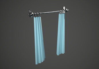 Curtains Isolated. 3D rendering