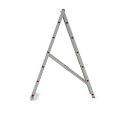 Ladder folded isolated on white background. 3d rendering