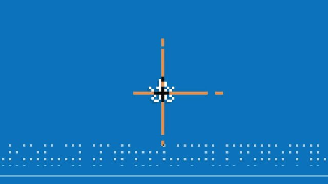 Digital Fly On Monitor Retro Animation