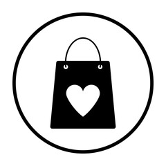 Shopping Bag With Heart Icon