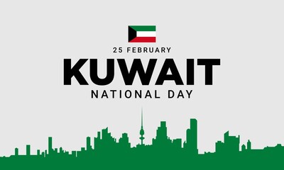 Fototapeta premium Kuwait National Day Background. Vector Illustration.