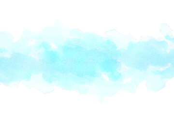 ブルーアブストラクト　水彩タッチ　　背景は白
