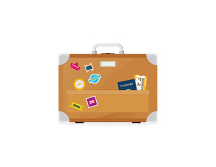 Luggage. Vector illustration of flat colorful
