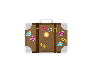 Luggage. Vector illustration of flat colorful