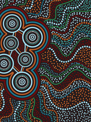 Aboriginal dot painting style
