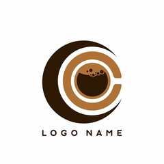 Brown C letter with coffee cup inside logo