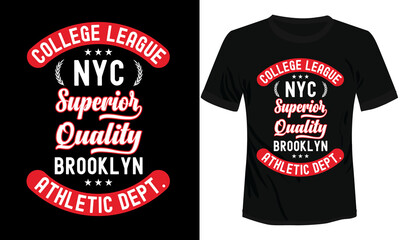 Colorful NYC Athletics vector t-shirt illustration in black background