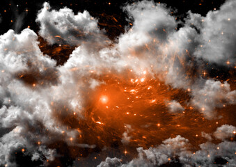 galaxy in a free space. 3D rendering
