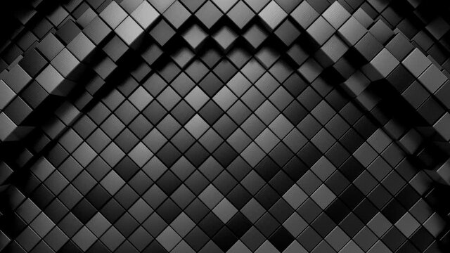 Rhombuses Form A Wave. Abstract motion, 3d rendering, 4k resolution
