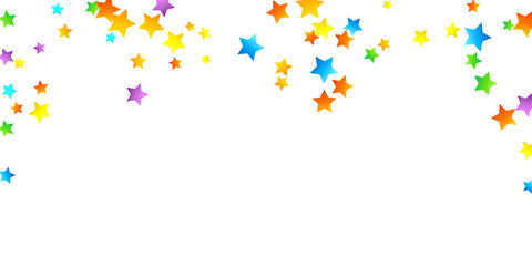 Rainbow Festive Confetti. Carnival Star Falling.