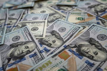 100 dollar bills as background