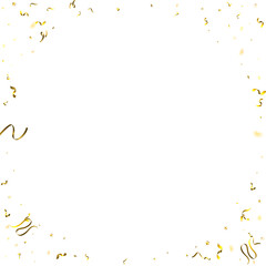 Holiday Serpentine. Gold Foil Streamers Ribbons.