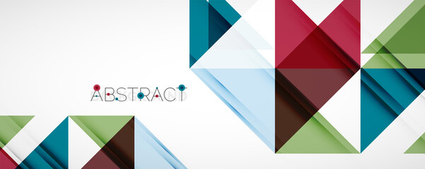 Fototapeta premium Geometric abstract background. Techno color triangle shapes. Vector illustration for covers, banners, flyers and posters and other designs