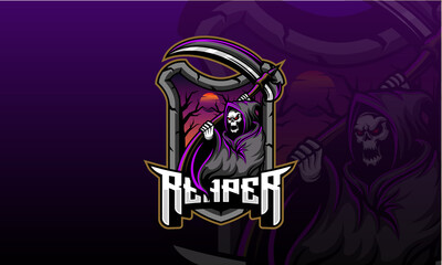 Reaper mascot logo sport