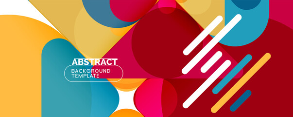 Modern geometric round shapes and dynamic lines, abstract background. Vector illustration for placards, brochures, posters and banners