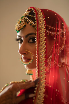 Indian bride looking back 	