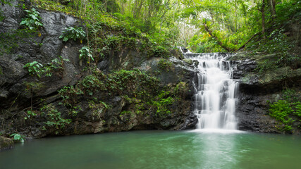 Naklejka na ściany i meble Ton Rak Sai Waterfall is in Namtok Sam Lan National Park ,Saraburi Thailand