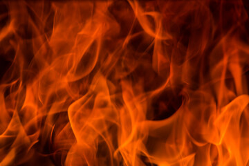 Fototapeta premium Orange flames on a dark background.