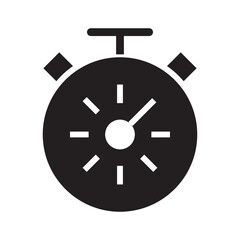 Compass or Stopwatch Icon in Outline Design
