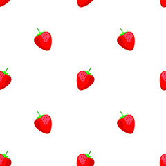 Seamless pattern with strawberries on a white background