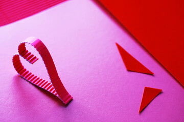 Sheets of colored paper, iridescent palette of colored paper, rainbow colors. Top view on table...