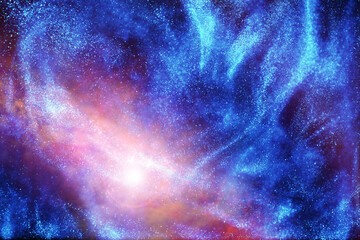 Universe in a distant galaxy with nebulae and stars
