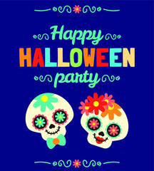 cute halloween holiday greetings event party bat ghost ghoul skull characters