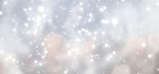 blue snowfall bokeh background, abstract snowflake background on blurred abstract blue