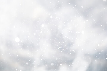 blue snowfall bokeh background, abstract snowflake background on blurred abstract blue
