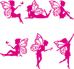 Obraz na płótnie Canvas fairy silhouette, simple vector illustration