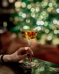 Cocktail glass bokeh