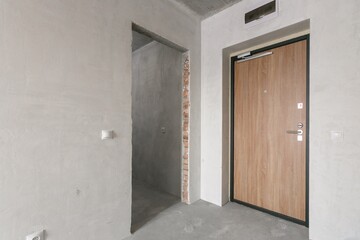 interior of the apartment without decoration in gray colors