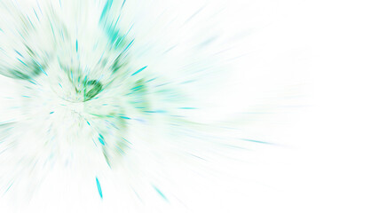 Abstract blue and green fireworks. Holiday background with fantastic light effect. Digital fractal art. 3d rendering.