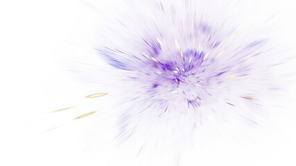 Abstract violet and golden fireworks. Holiday background with fantastic light effect. Digital fractal art. 3d rendering.