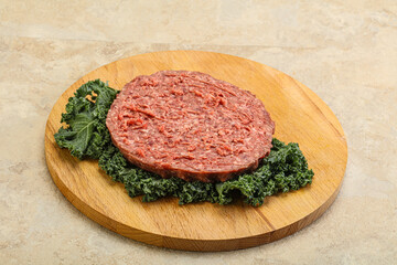 Raw beef burger cutlet for burger