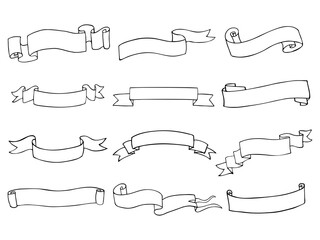 hand drawn simple ribbon illustration. 