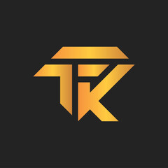 Letter TK Gold edition logo vector concept