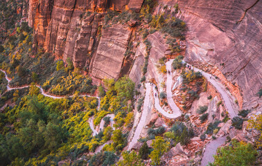 Switchbacks leading up to Angel's Landing in Zion National Park